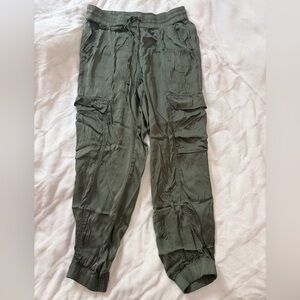 Aerie Satin Olive Green Cargo Pants